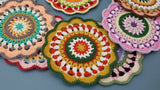 Bohemian handwoven colorful coasters finished products