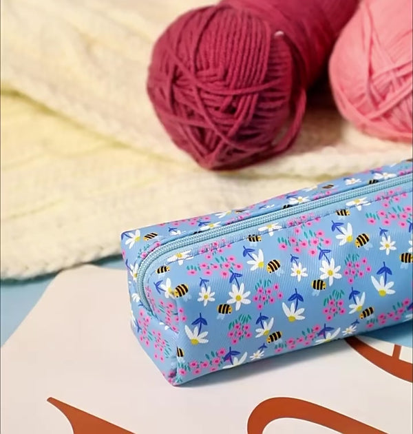 Blue bee printted crochet set-12pcs Kit include the bag